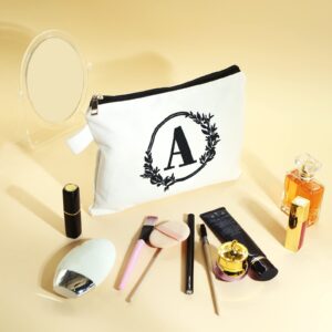 onstary Embroidered letter combination cosmetic bag，Personalized Present Bag, Suitable for Wedding, Birthday, Holiday, is a Great Gift for Women, Mom, Teachers, Friends, Bridesmaids (A)