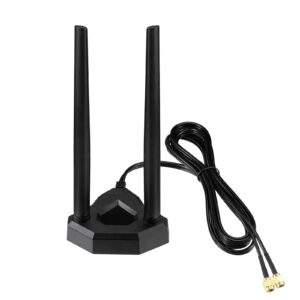 eightwood dual band wifi antenna 2.4ghz 5ghz rp-sma wifi antennae with 6.5ft extension cable for pc desktop computer pci pcie wifi bluetooth card wireless network router