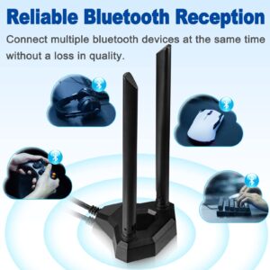 Eightwood Dual Band WiFi Antenna 2.4GHz 5GHz RP-SMA WiFi Antennae with 6.5ft Extension Cable for PC Desktop Computer PCI PCIe WiFi Bluetooth Card Wireless Network Router