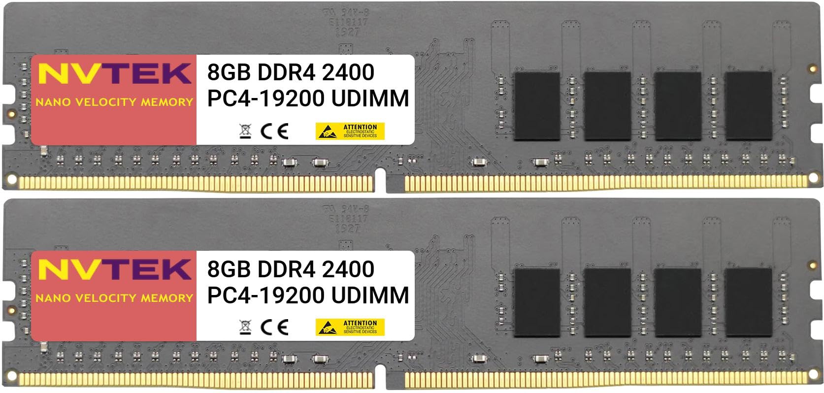 NVTEK 16GB (2X8GB) DDR4 2400MHZ PC4-19200 UDIMM 1Rx8 1.2V 288-PIN Non-ECC Unbuffered Desktop PC Computer Memory KIT