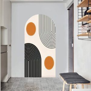 Kanworse Arch Wall Decal Abstract Contemporary Aesthetic with Geometric Balance Shapes Two and Peel and Stick Wallpaper Color 36inchx72inch