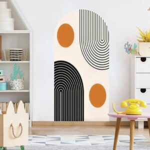 Kanworse Arch Wall Decal Abstract Contemporary Aesthetic with Geometric Balance Shapes Two and Peel and Stick Wallpaper Color 36inchx72inch