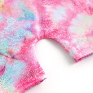 HOZIY Toddler Leotards for Girls Gymnastics Baby Girl Outfit 12-18 18-24 Months Hot Pink Colorful Tie Dye Sparkly Clothing Apparel