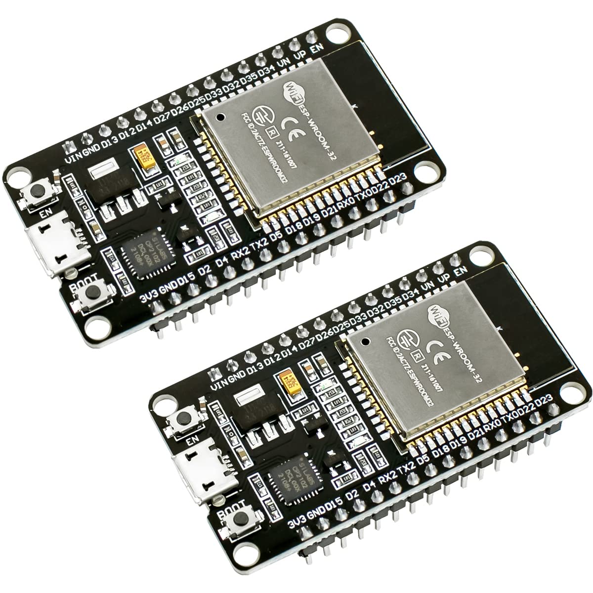 Hosyond 2Pack ESP-WROOM-32 ESP32 Development Board WiFi + Bluetooth CP2102 Dual Core 2.4Ghz Microcontroller Compatible with Arduino