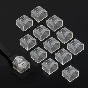 RJ45 Plug Protector Dust Covers Semitransparent 30 Pcs Click on/Lockable, Ethernet Plug Sheath Cable Plug Connector Cover for RJ45 CAT5e/Cat6/Cat7/Cat8 (PCRJ45TM30)