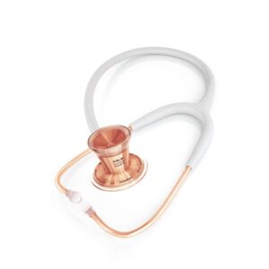 MDF Instruments White Glitter Rose Gold ProCardial Cardiology Stethoscope + MDF Pediatric and Neonatal Attachments with Clip