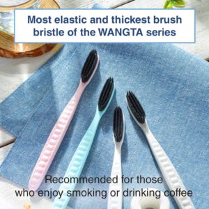 Samjung Wangta Soft Toothbrush, 6 Pack (Charcoal) – Best Manual Toothbrush for Maximum, Efficient Cleaning and Sensitive Gums and Teeth