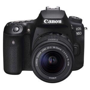 Canon EOS 90D DSLR Camera w/EF-S 18-55mm F/3.5-5.6 STM Zoom Lens + 128GB Memory + Case + Tripod + Filters (36pc Bundle) (Renewed)