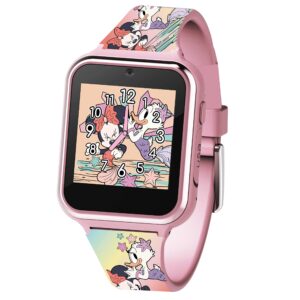 accutime kids disney minnie mouse multicolor educational learning touchscreen smart watch toy for girls, boys, toddlers - selfie cam, learning games, alarm, calculator and more (model: mn4325az)