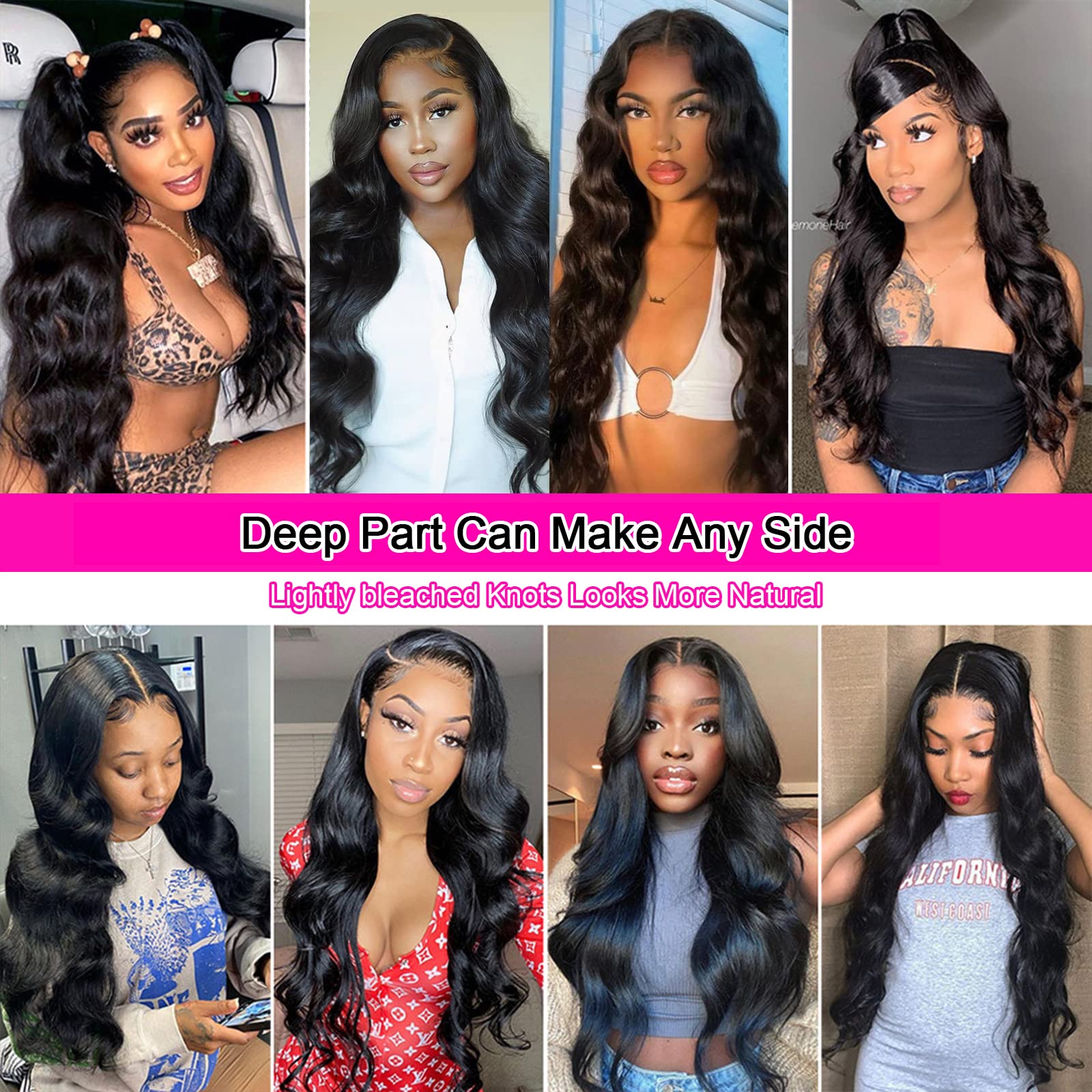 Aicrelery 13x6 Lace Front Wigs Human Hair 13x6 Body Wave HD Lace Frontal Wigs for Black Women Pre Plucked With Baby Hair Bleached Knots 180 Density Glueless Frontal Wig Full and Thick 26 Inch