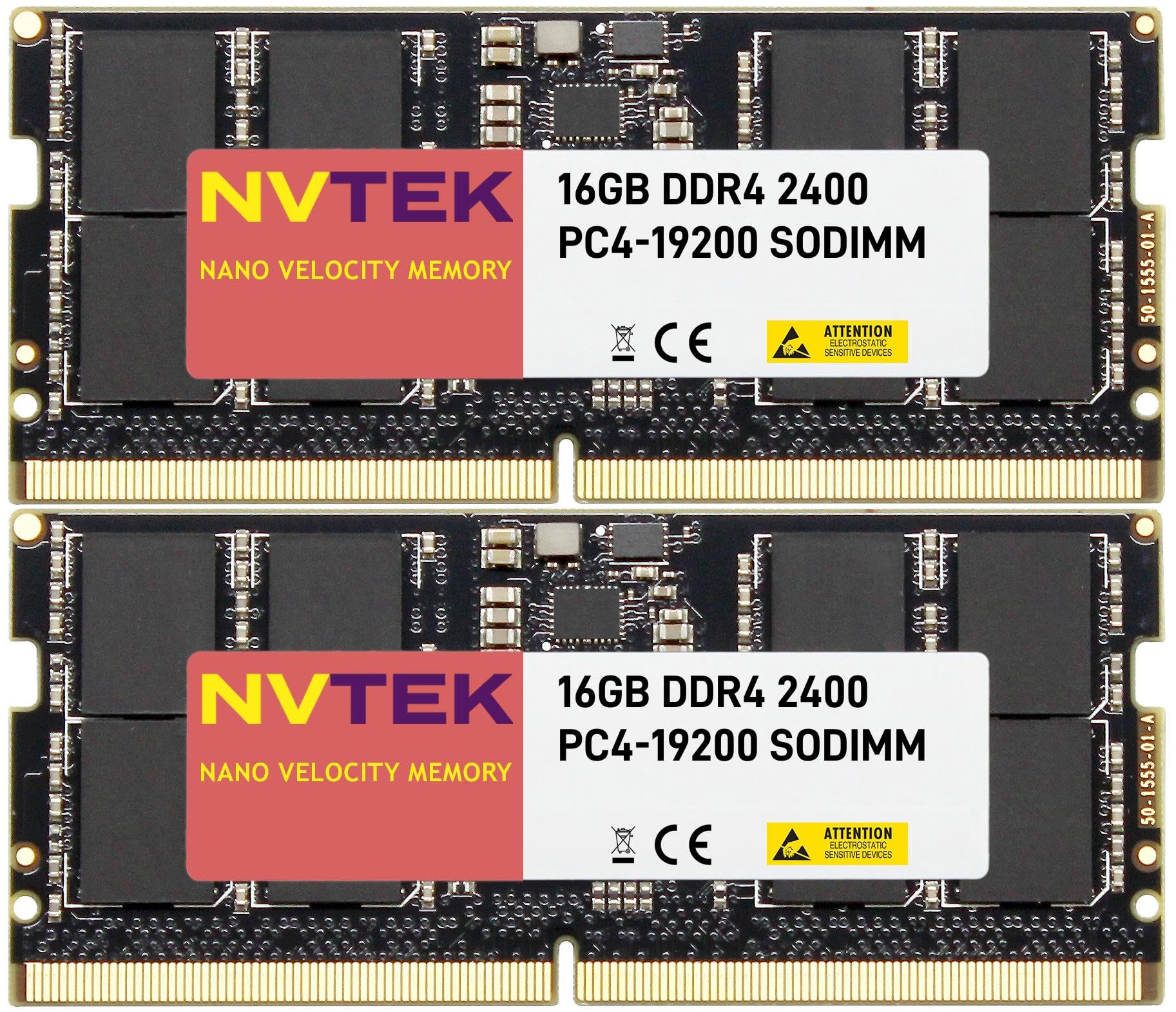 NVTEK 32GB (2X16GB) DDR4 2400MHZ PC4-19200 SODIMM 2Rx8 1.2V 260-PIN Non-ECC Laptop PC Computer Memory KIT