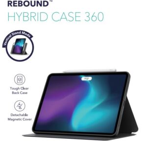 ESR for iPad Pro 11 Inch Case, iPad 11 Pro Folio Case (2022/2021, 4th/3rd Generation) with Pencil Holder, Removable Magnetic Cover, Vertical Stand, Rebound 360 Series, Black