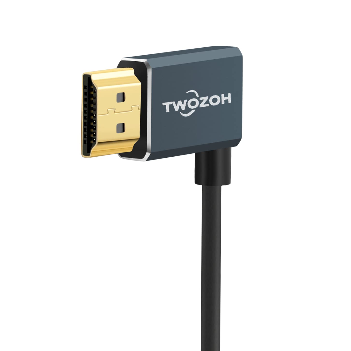 Twozoh Flexible HDMI to HDMI Cable Left Angled 90° 3.3FT, Ultra Thin and Slim HDMI Cord Support 3D/4K@60Hz