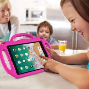 TIRIN iPad 9.7 Kids Case for iPad 6/5th Generation, iPad Air 1 & Air 2 & Pro 9.7 Shockproof Protective Case with Handle Shoulder Strap and Kickstand for iPad 5/6 & iPad Air 1st/2nd Gen 2018/2017, Pink