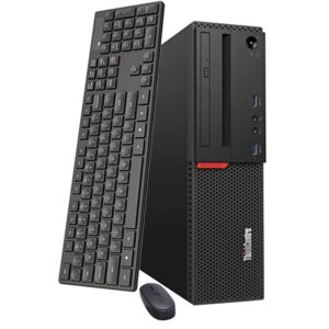 Lenovo ThinkCentre M800 SFF Desktop Computer PC, Intel Core i5 6500 3.2GHz, 16GB DDR4 256GB SSD 2TB HDD, Built-in WiFi BT,DVD-RW,Wireless Keyboard Mouse,Windows 10 Pro (Renewed)