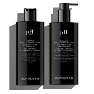 ph pure hair deep moisture shampoo & conditioner set + extra butter deep moisture mask 10 ml - moisturizing formula for dry damaged hair - softens, smooths and renew hair moisture - 8.45 oz each