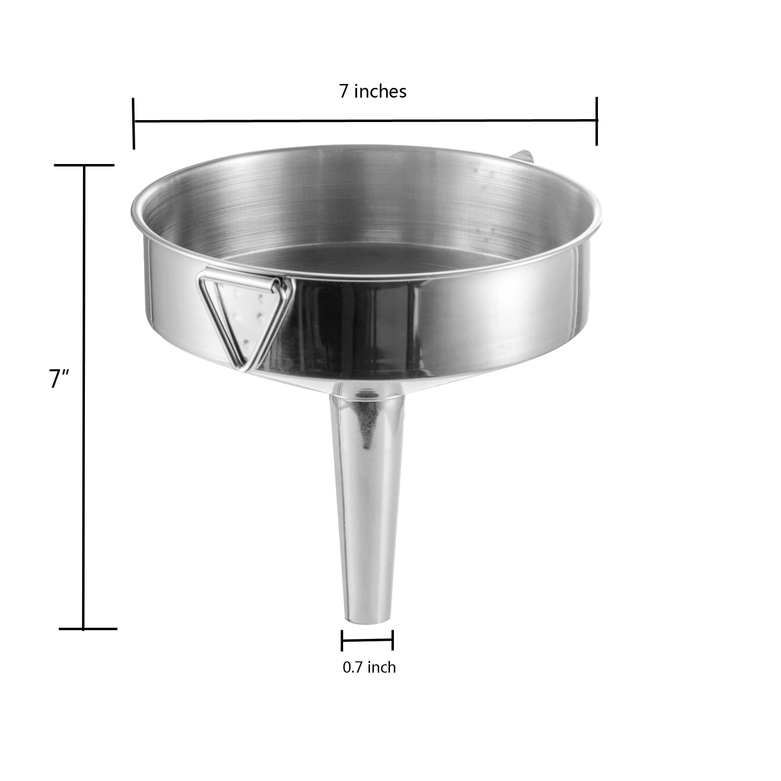 USAMILY 7 inch Stainless Steel Funnel with 120 Mesh Welded Filter Screen for Transferring Liquid, Oil, Powder, Resin