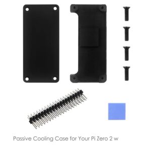 Raspberry Pi Zero Case Kit, iUniker Pi Zero Aluminum Passive Case with Pin Header, OTG Hub, HDMI Adapter, on/Off Switch Cable for Pi Zero 2 w