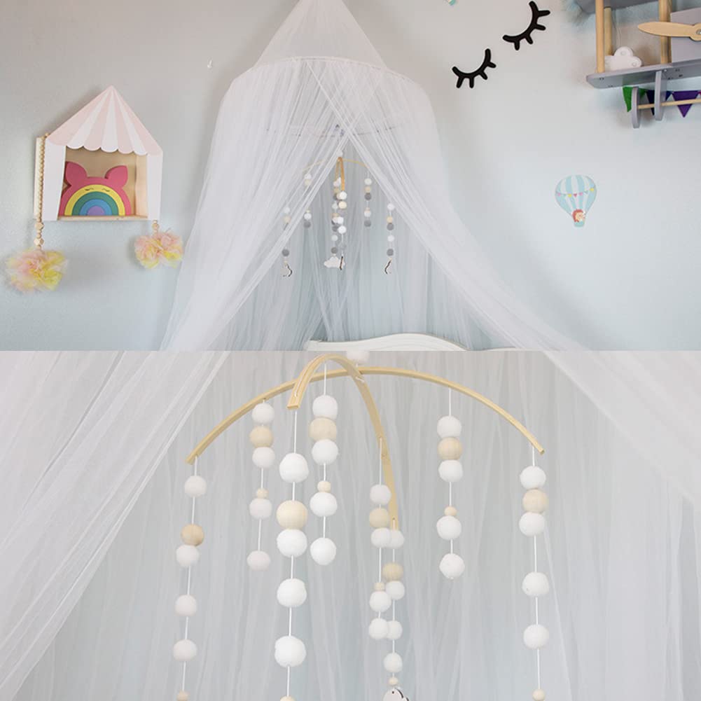 Crib Mobile Neutral Crib Mobile Handmade Felt Ball Mobile Nursery Cot Mobile Ceiling Mobile for Girls Room Nursery Decor Gray Hot Air Balloon