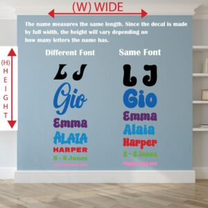 Multiple Font Custom Name Nursery Wall Decal Vinyl Sticker | Home Décor | Custom Kids Room Decal | Bedside Decals | Children’s Room| Car | Laptop