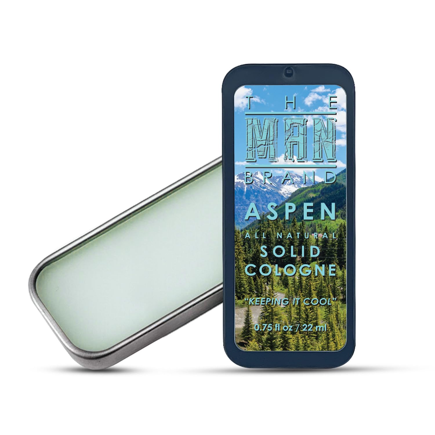 The Man Brand Aspen Solid Cologne for men 0.75 oz - Natural wax cologne - Redefined men's fragrances, Aspen Travel Size Cologne for men - natural mens cologne (3/4 Ounce (Pack of 1), Aspen)