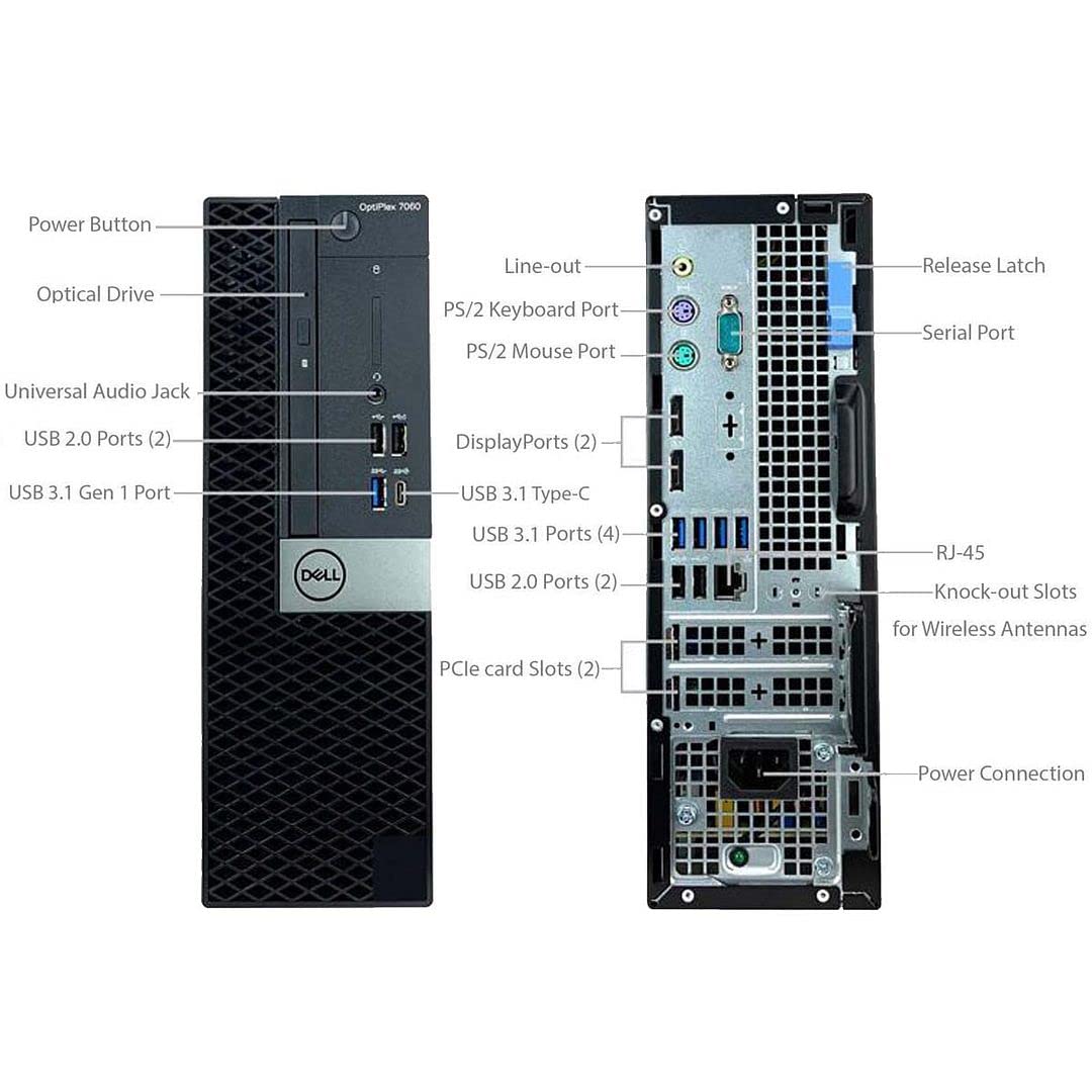 DELL Optiplex 7060 SFF Desktop Computer PC | Intel 8th Gen i7-8700 (6 Core) | 16GB DDR4 Ram New 1TB NVMe M.2 SSD | Built-in WiFi & Bluetooth | Windows 11 Pro | Wireless Keyboard & Mouse (Renewed)