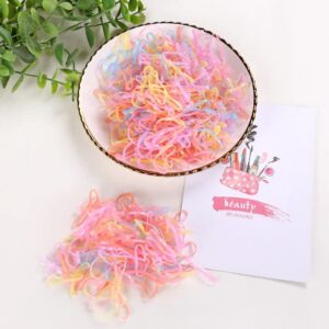 2000 PCS Hair Bands, Color Elastic Rubbers, Mini Ties for Girls' Ponytails, Soft Non-Slip Small Bands with 2 PCS Topsy Tail Tools