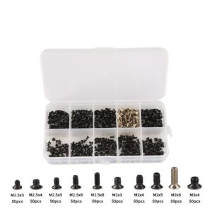 Wshao store 500Pcs M2/M2.5/M3 Screw Laptop Notebook Computer Screw Assortment Kit Using Hardware Parts