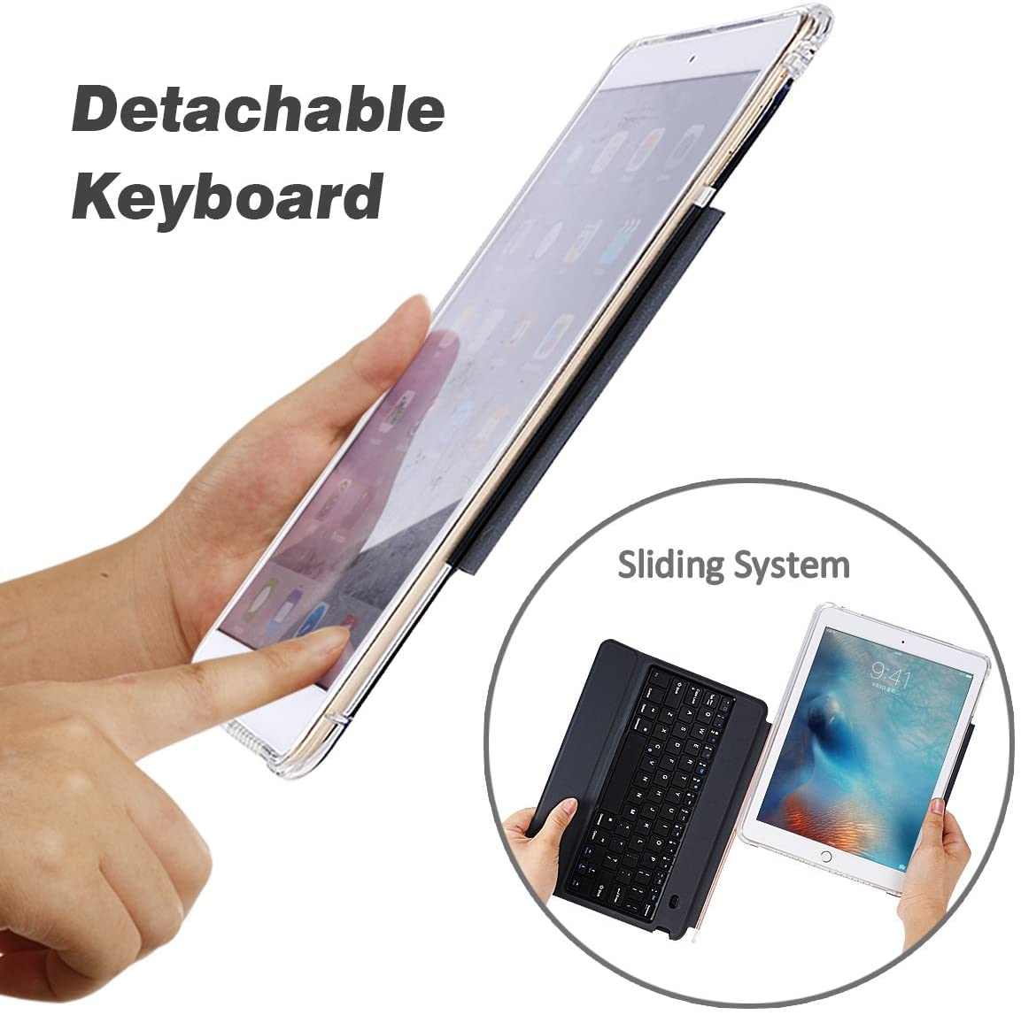 valkit 2017/2015- Smart Keyboard Folio for iPad Pro 1st & 2nd Gen, 12.9 InchKeyboard Case with Pencil Holder