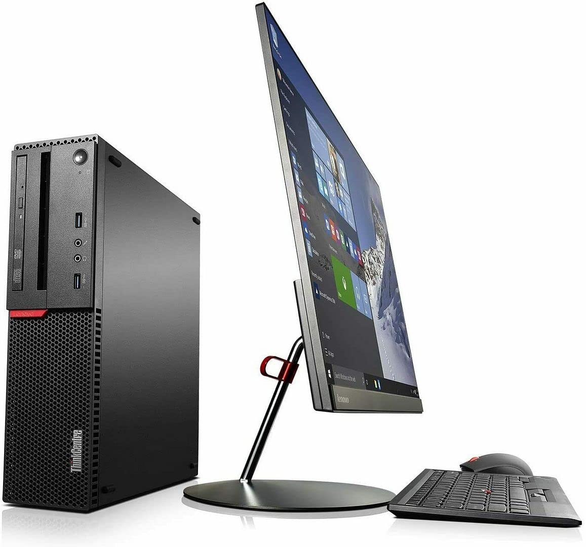 Lenovo ThinkCentre M800 SFF Desktop Computer PC, Intel Core i5 6500 3.2GHz, 16GB DDR4 256GB SSD 2TB HDD, Built-in WiFi BT,DVD-RW,Wireless Keyboard Mouse,Windows 10 Pro (Renewed)