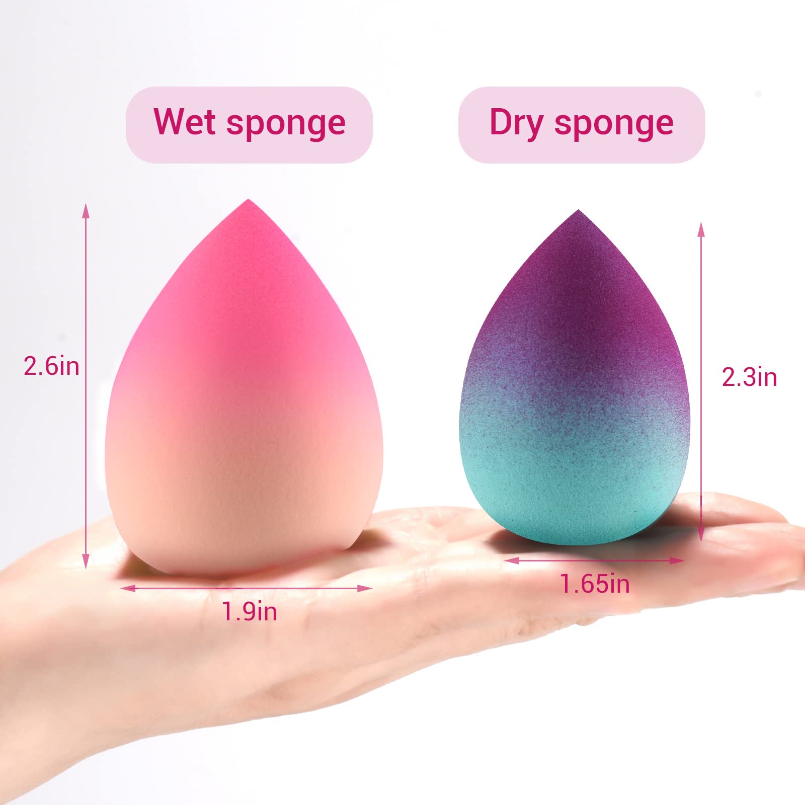 Makeup Sponge Set DUAIU 3Pcs Gradient Beauty Sponge, Makeup Sponges for Foundation Concealer Cream Powder and Liquid Application