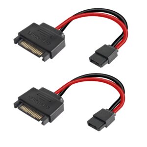 meiriyfa sata 15-pin male to sata 6-pin female slimline power adapter cable sata 15 pin to 6 pin power adapter cable (2 pack)