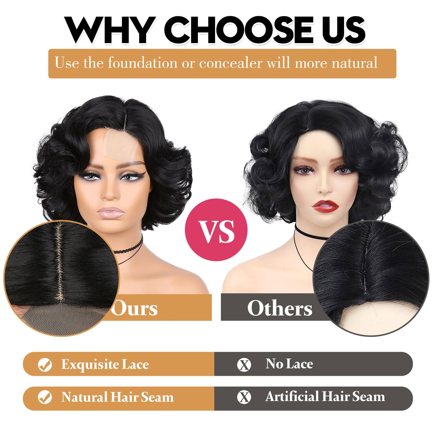 Fancy Hair Short Curly Bob Wig Lace Curled Bob Wigs for Black Women Big Curly Lady Side Part Wigs Synthetic Body Wave Wig for Women Daily Cosplay Use