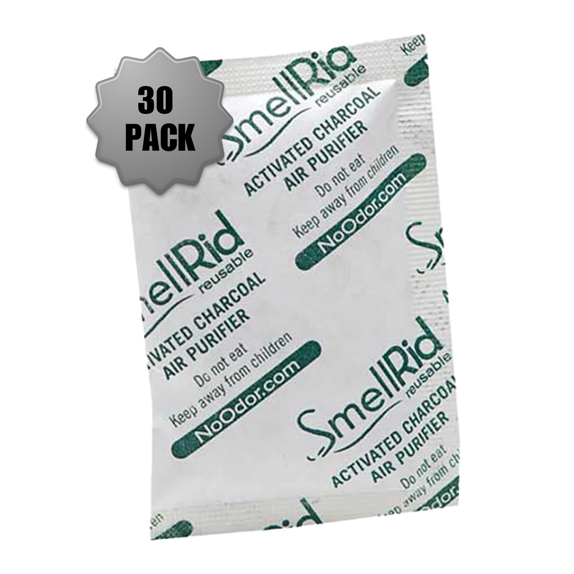 SMELLRID Activated Charcoal Smell Absorbent [30 Pack] - Mini 15g (2.4" x 3.2") Pack Treats 7 Sq. Ft.- Premium Natural Absorber Protects Against Odor, Dampness & Rust