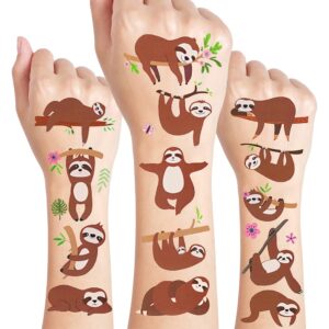 24 sheets sloth temporary tattoos, birthday decorations sloth party favors