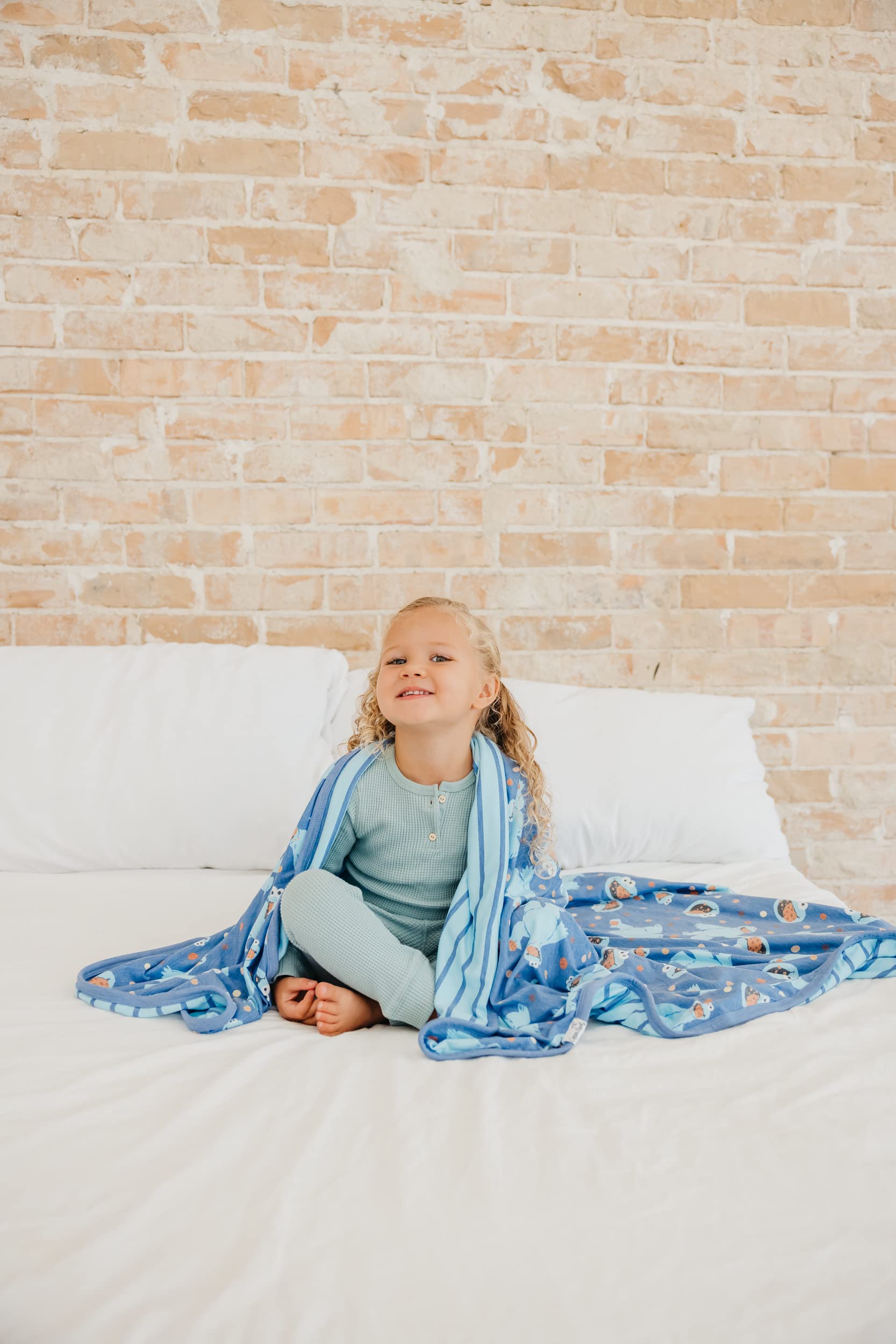 Copper Pearl Three-Layer Baby Blanket: Soft Baby Quilts for Boys and Girls | Breathable, Cozy, Toddler Blanket | Baby Quilt for Newborns | 46x46 Premium Polyester/Rayon | Cookie Monster