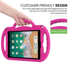 TIRIN iPad 9.7 Kids Case for iPad 6/5th Generation, iPad Air 1 & Air 2 & Pro 9.7 Shockproof Protective Case with Handle Shoulder Strap and Kickstand for iPad 5/6 & iPad Air 1st/2nd Gen 2018/2017, Pink