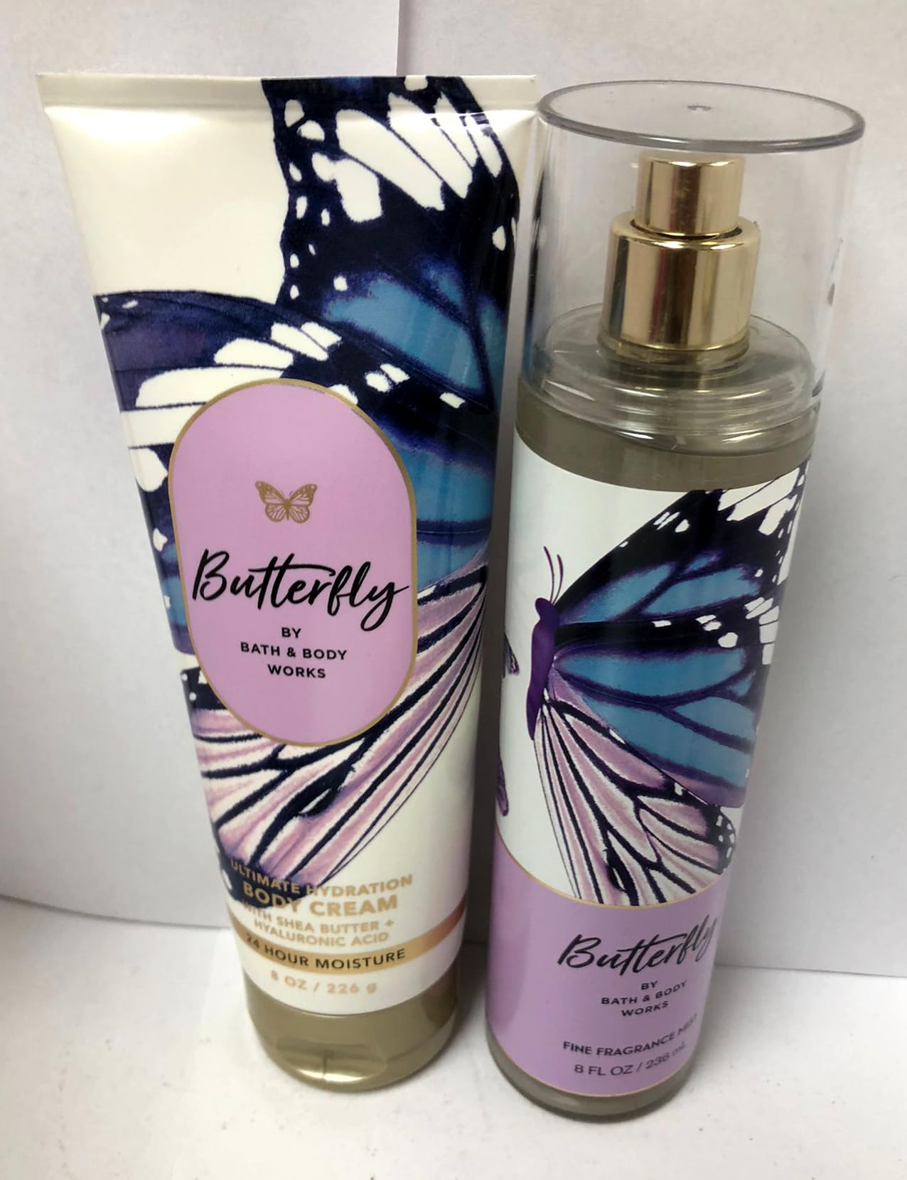 Bath & Body Works - Butterfly - 2 pc Bundle - Fine Fragrance Mist and Ultimate Hydration Body Cream - 2022