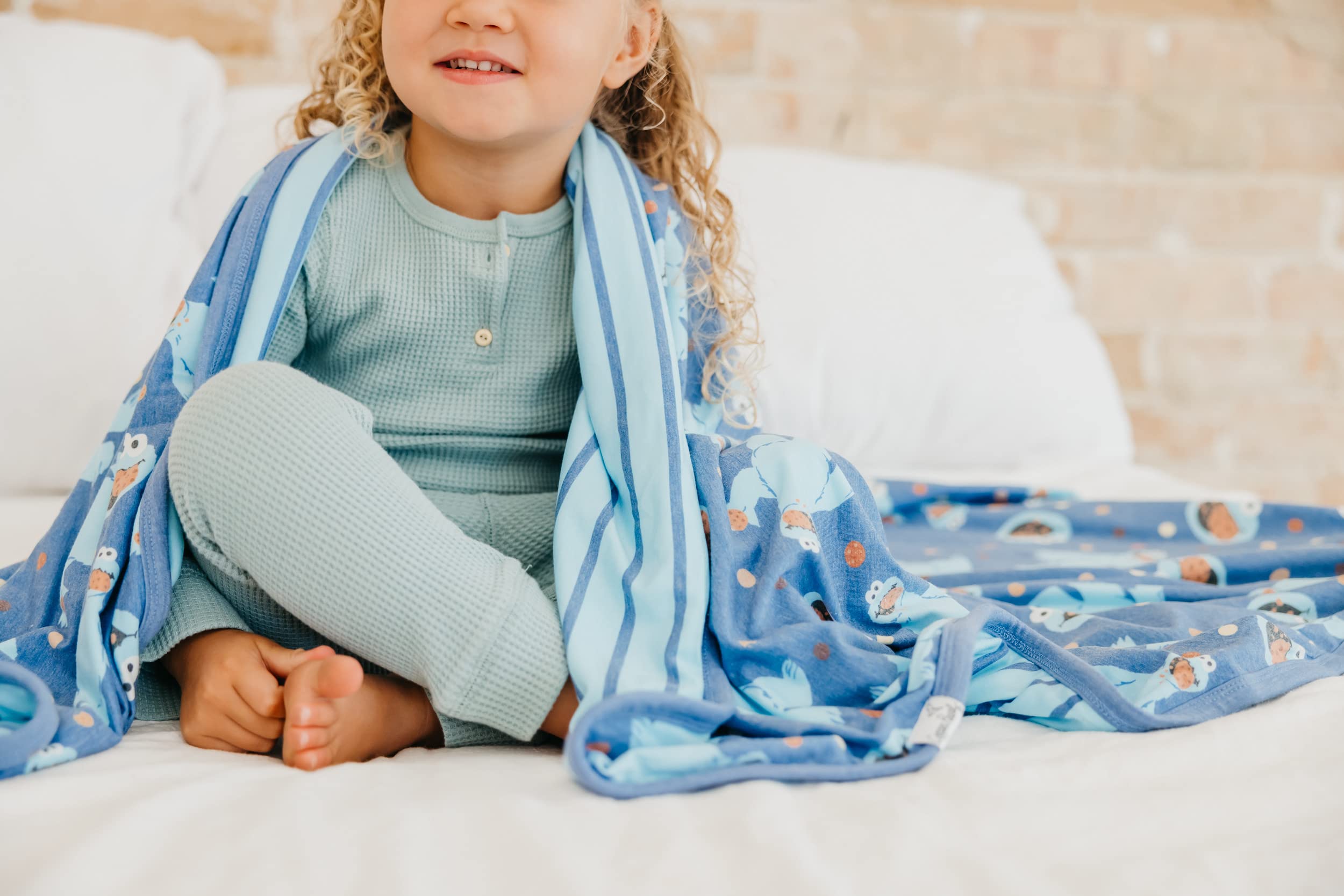 Copper Pearl Three-Layer Baby Blanket: Soft Baby Quilts for Boys and Girls | Breathable, Cozy, Toddler Blanket | Baby Quilt for Newborns | 46x46 Premium Polyester/Rayon | Cookie Monster