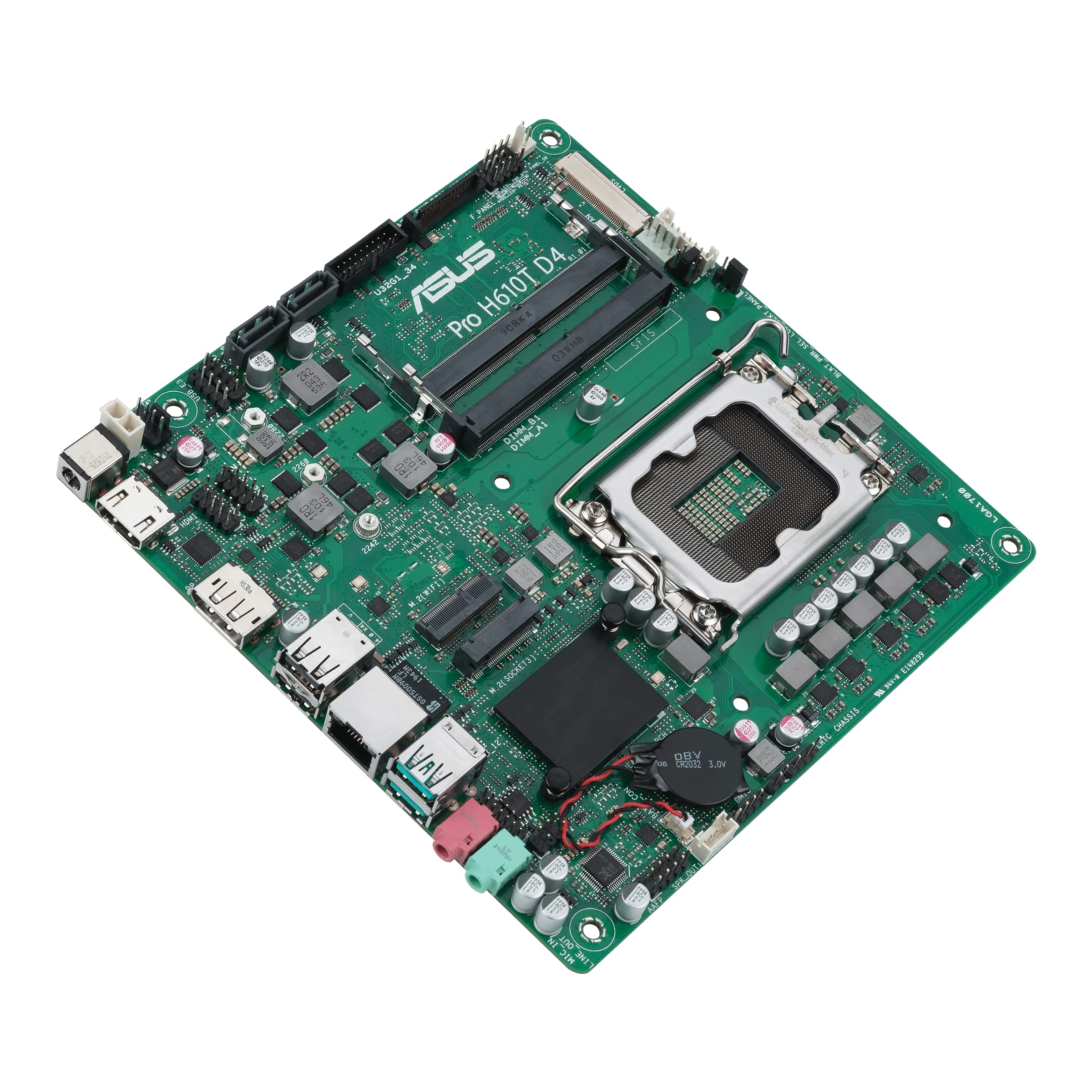 ASUS Pro H610T D4-CSM LGA 1700(Intel 12th Gen&Intel vPro)TCO-optimized Commercial Motherboard (PCIe 4.0,DP,LVDS,SO-DIMM DDR4,USB 3.2 Gen 2,M.2 E slot,Q-LED Core, ASUS Control Center Express)