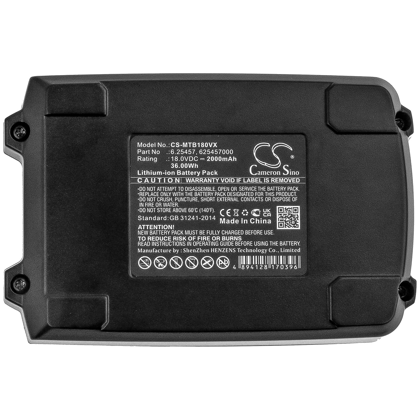 Derrlrmg 2000mAh Battery Compatible with Metabo 625591000, 625592000, 625596000 SE 18 LTX 6000 620049840, SE 18 LTX 6000 620049890, SLA 14.4-18 LED, SSD 18, SSD 18 LT