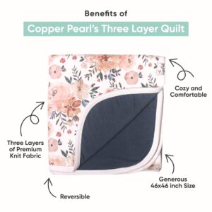 Copper Pearl Three-Layer Baby Blanket: Soft Baby Quilts for Boys and Girls | Breathable, Cozy, Toddler Blanket | Baby Quilt for Newborns | 46x46 Premium Polyester/Rayon | Cookie Monster