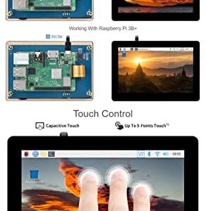 waveshare 5inch Capacitive IPS Touch Display Compatible with Raspberry Pi 5/4B/3B+/3A+/3B/2B/B+/A+/ CM3/3+/4 800×480 Resolution DSI Interface Low Power Consumption