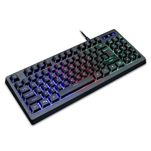 vbestlife mechanical gaming keyboard, wired rgb backlight 89 keys compact pc keyboard translucent characters keycaps waterproof usb gaming keyboard for pc gamer