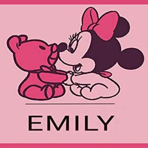 Personalized Minnie Mouse Baby Shower Bear Rug Cute Rug Bedroom Rugs Room Bathroom Nursery Mat Outside Indoor Bedroom Decor Cute Beautiful Kids Girls Room Rug Front Door Custom Name Text Gift Mat Pink