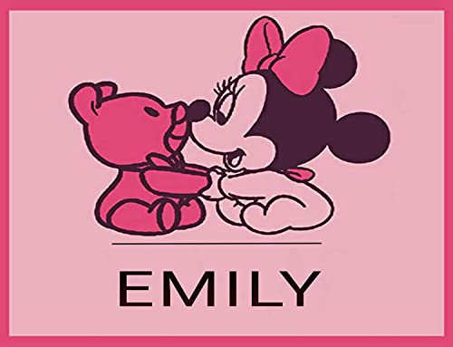 Personalized Minnie Mouse Baby Shower Bear Rug Cute Rug Bedroom Rugs Room Bathroom Nursery Mat Outside Indoor Bedroom Decor Cute Beautiful Kids Girls Room Rug Front Door Custom Name Text Gift Mat Pink