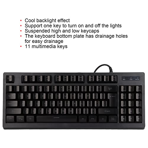 Vbestlife Mechanical Gaming Keyboard, Wired RGB Backlight 89 Keys Compact PC Keyboard Translucent Characters Keycaps Waterproof USB Gaming Keyboard for PC Gamer