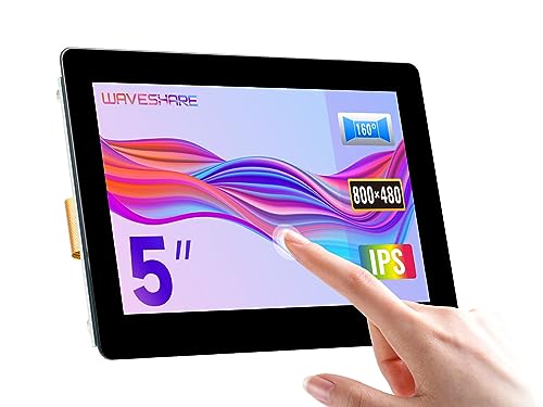 waveshare 5inch Capacitive IPS Touch Display Compatible with Raspberry Pi 5/4B/3B+/3A+/3B/2B/B+/A+/ CM3/3+/4 800×480 Resolution DSI Interface Low Power Consumption