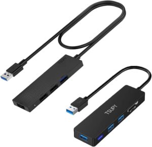 usb 3.0 hub tsupy multi usb hub, 5 in 1 usb data hub with sd micro sd card reader & 3 usb 3.0 ports compatible for pc