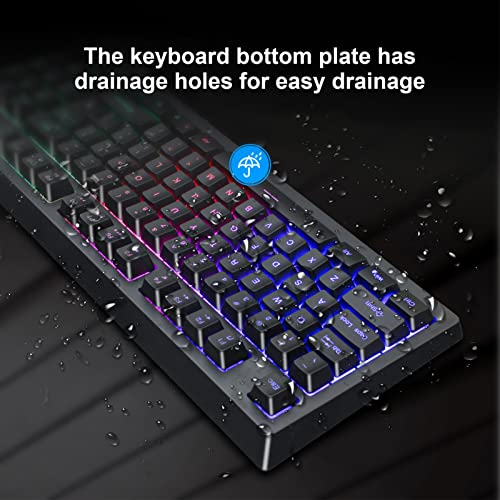 Vbestlife Mechanical Gaming Keyboard, Wired RGB Backlight 89 Keys Compact PC Keyboard Translucent Characters Keycaps Waterproof USB Gaming Keyboard for PC Gamer